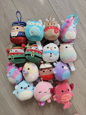 Squishmallows Plush Christmas Ornament Lot of 15